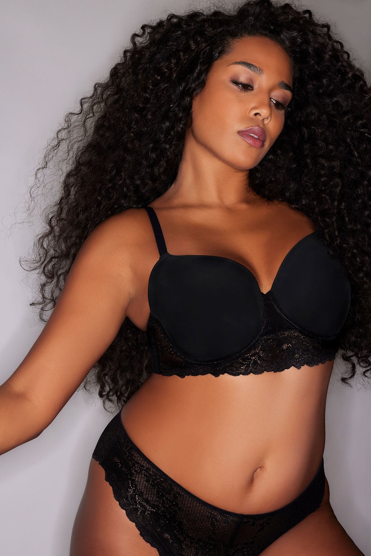 Heavenly Full Coverage Longline T-Shirt Bra Black Natori