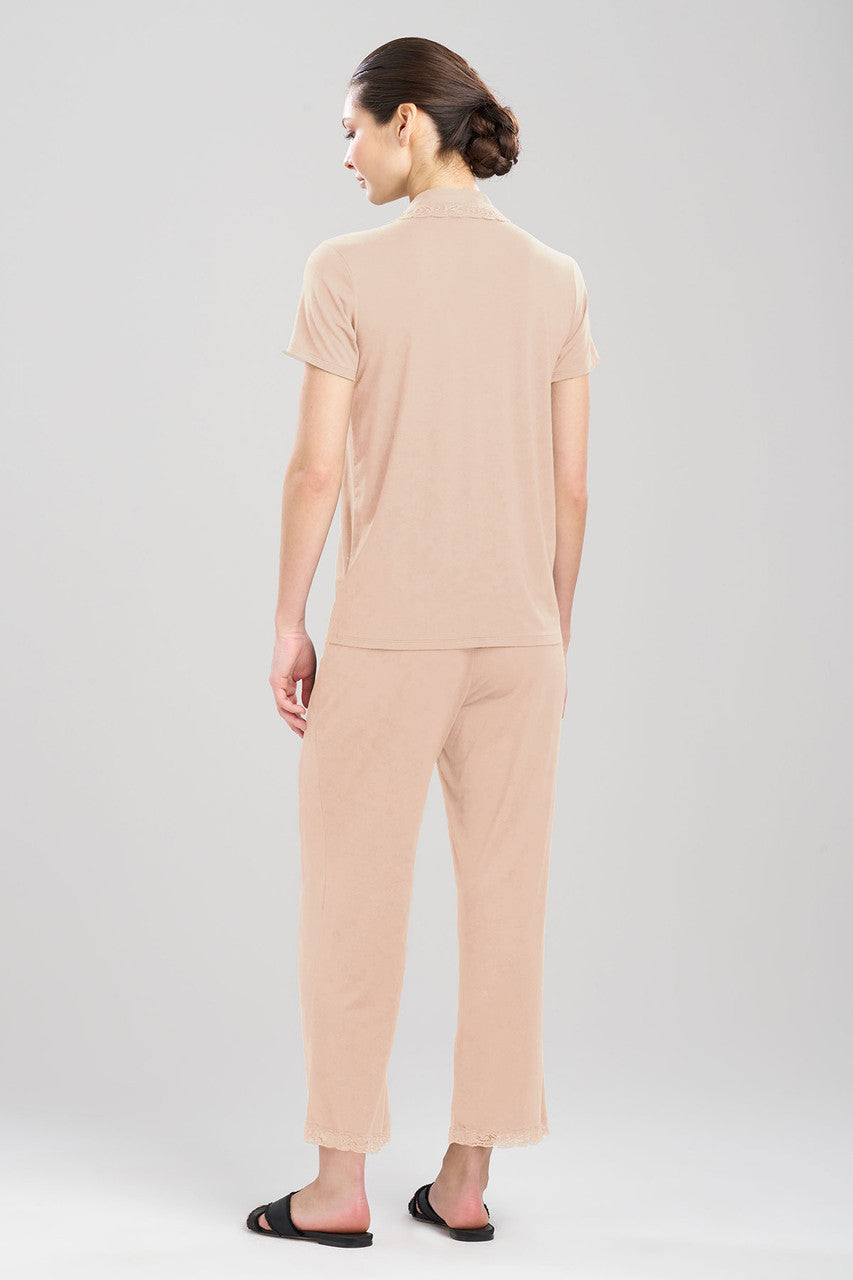 Buy Feathers Essentials Lenzing™ Ecovero™ Viscose Lace Applique Trim PJ in Café Online Café Natori