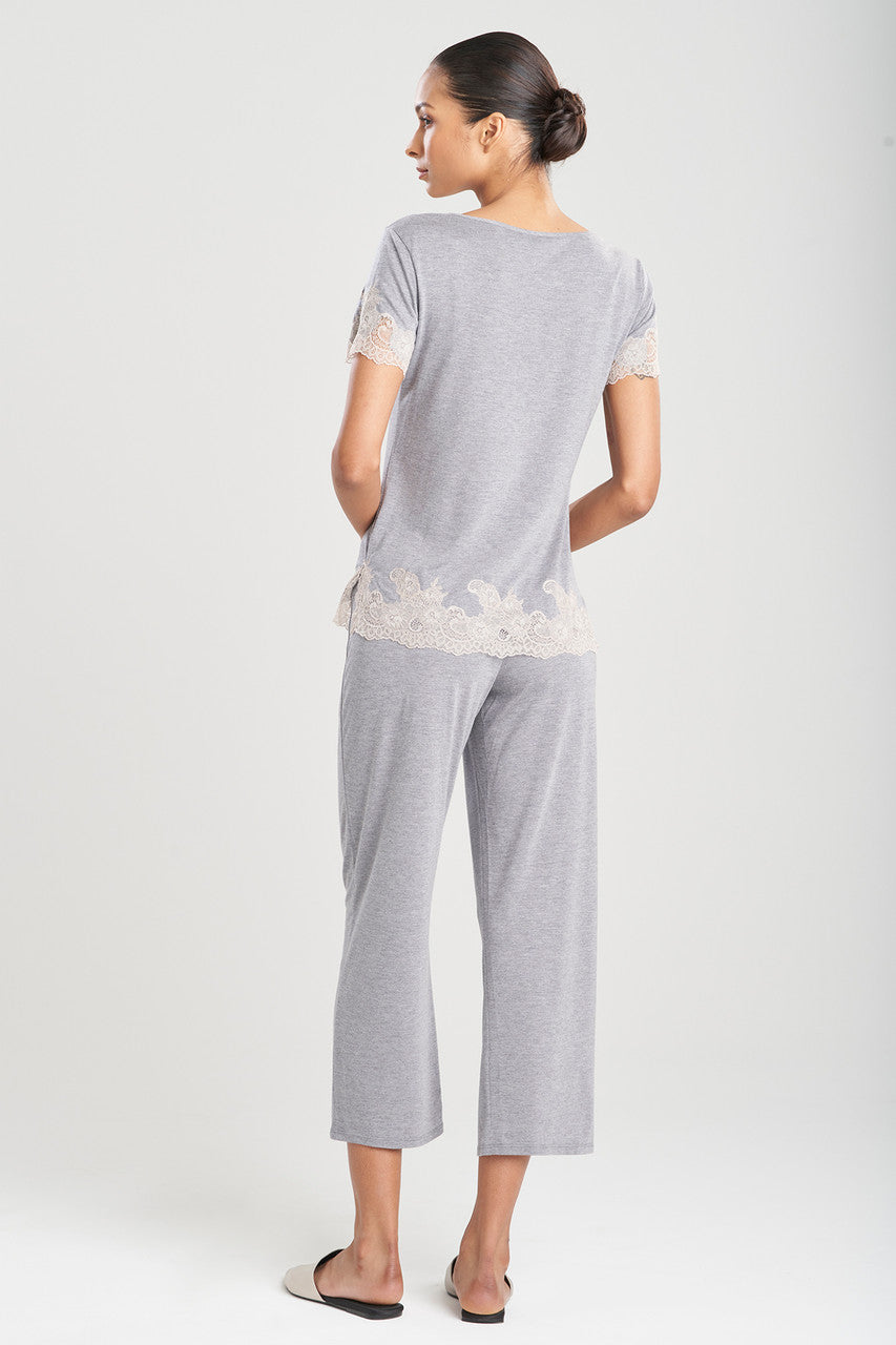 Buy Luxe Shangri-La TENCEL™ Short Sleeve PJ Basics in Grey/Cocoon Online Grey/Cocoon Natori