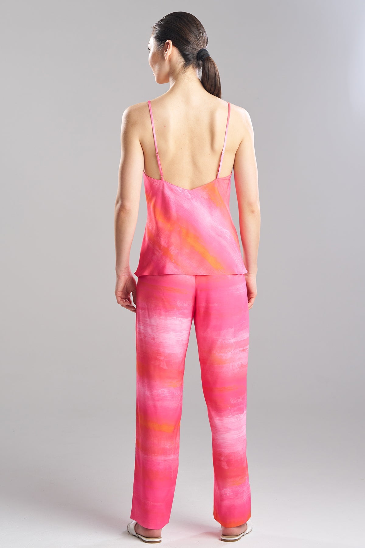 Aurora Printed Satin PJ Pink Poppy Natori