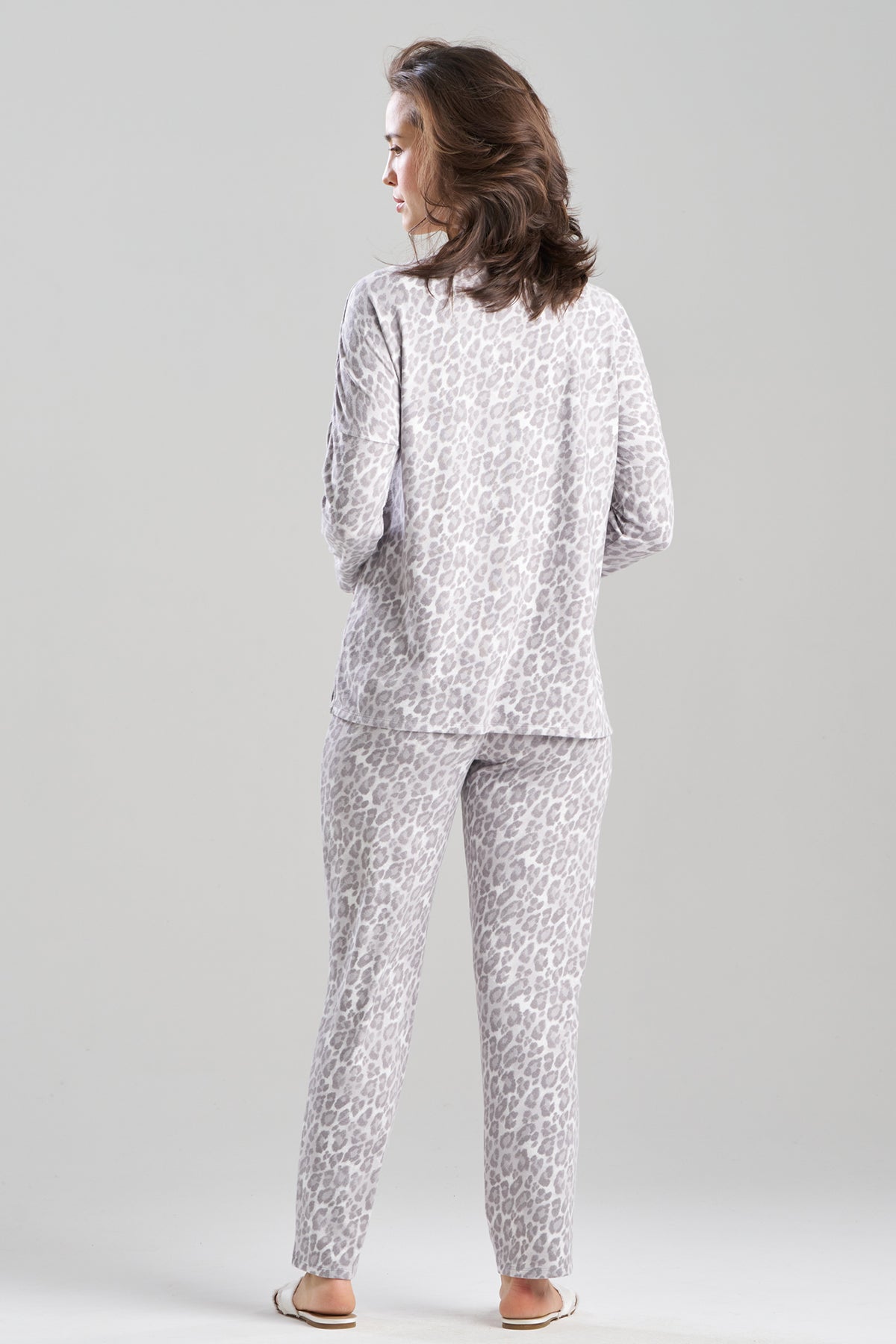 Wild Instinct Printed Brushed Knit PJ Set Wild Instinct Dove Grey Natori
