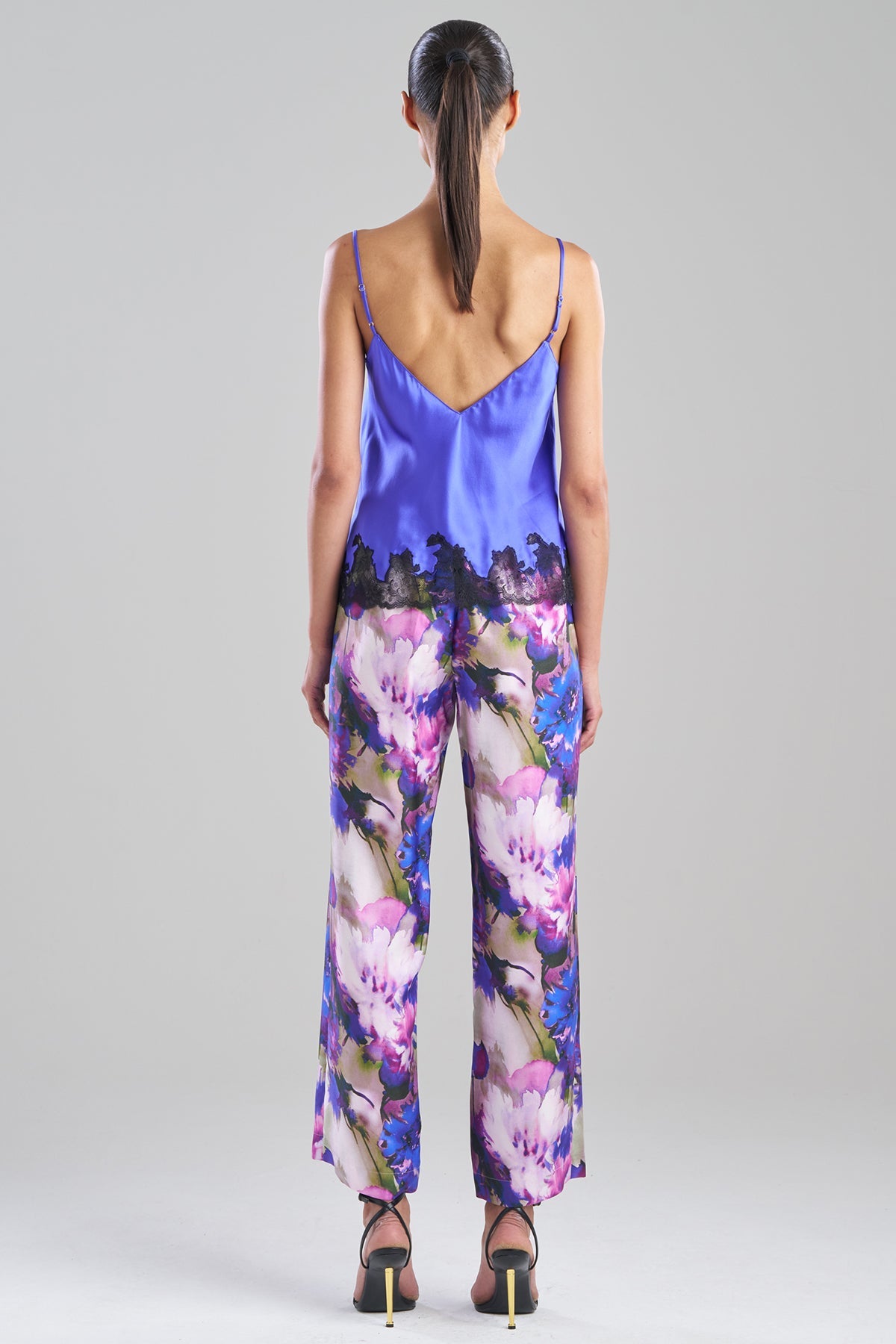 Lolita Lace Trim Cami Blue Velvet/Black Natori