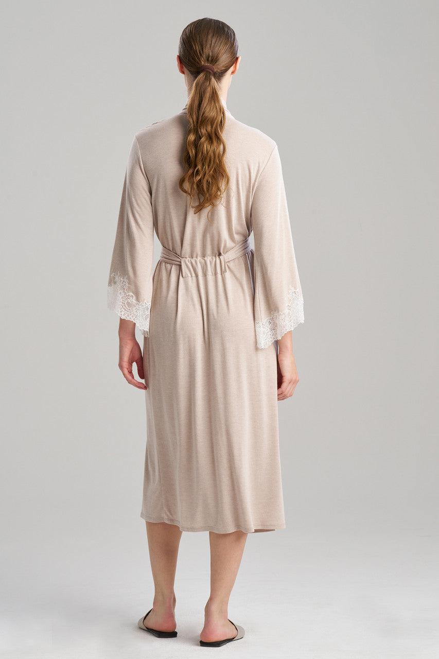 Buy Luxe Shangri-la TENCEL™ Robe in Heather Cashmere/Ivory Online Heather Cashmere/Ivory Natori