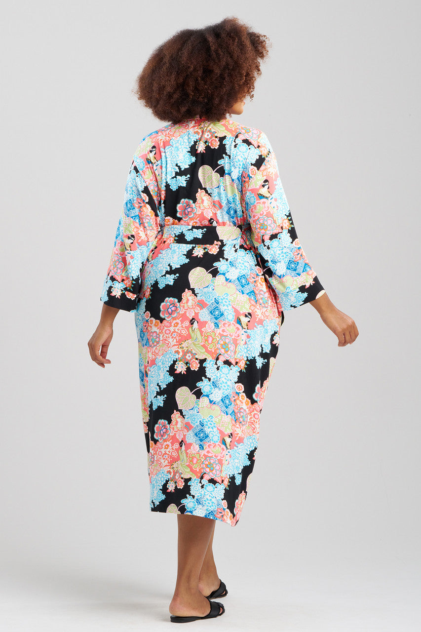 Buy Geisha Garden Knit Robe in Black Multi Online Black Multi Natori