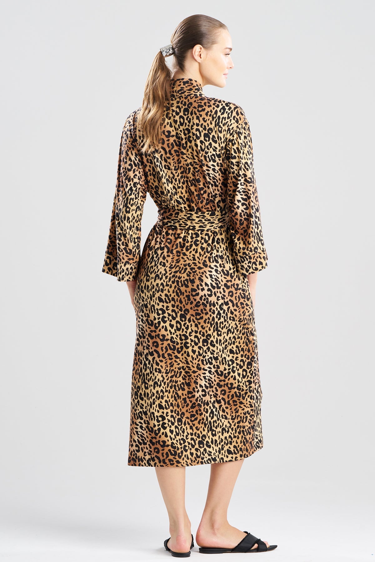 Exotic Animal Cozy Knit Robe Natural Natori