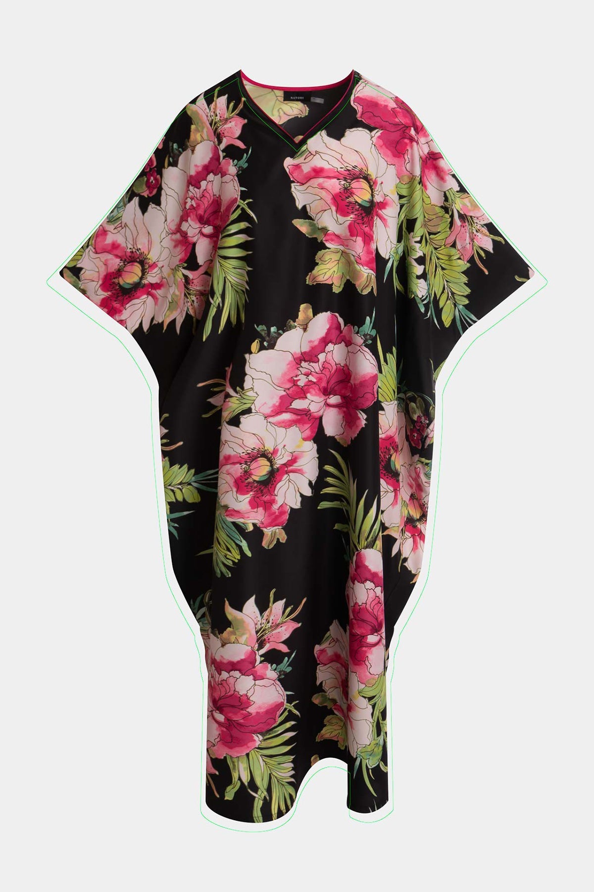 Sonomi Wedge Caftan Black Multi Natori