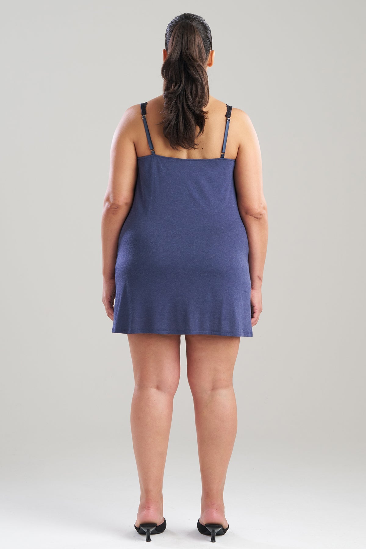 Luxe Shangri-La TENCEL™ V-Neck Chemise Heather Night Blue Natori