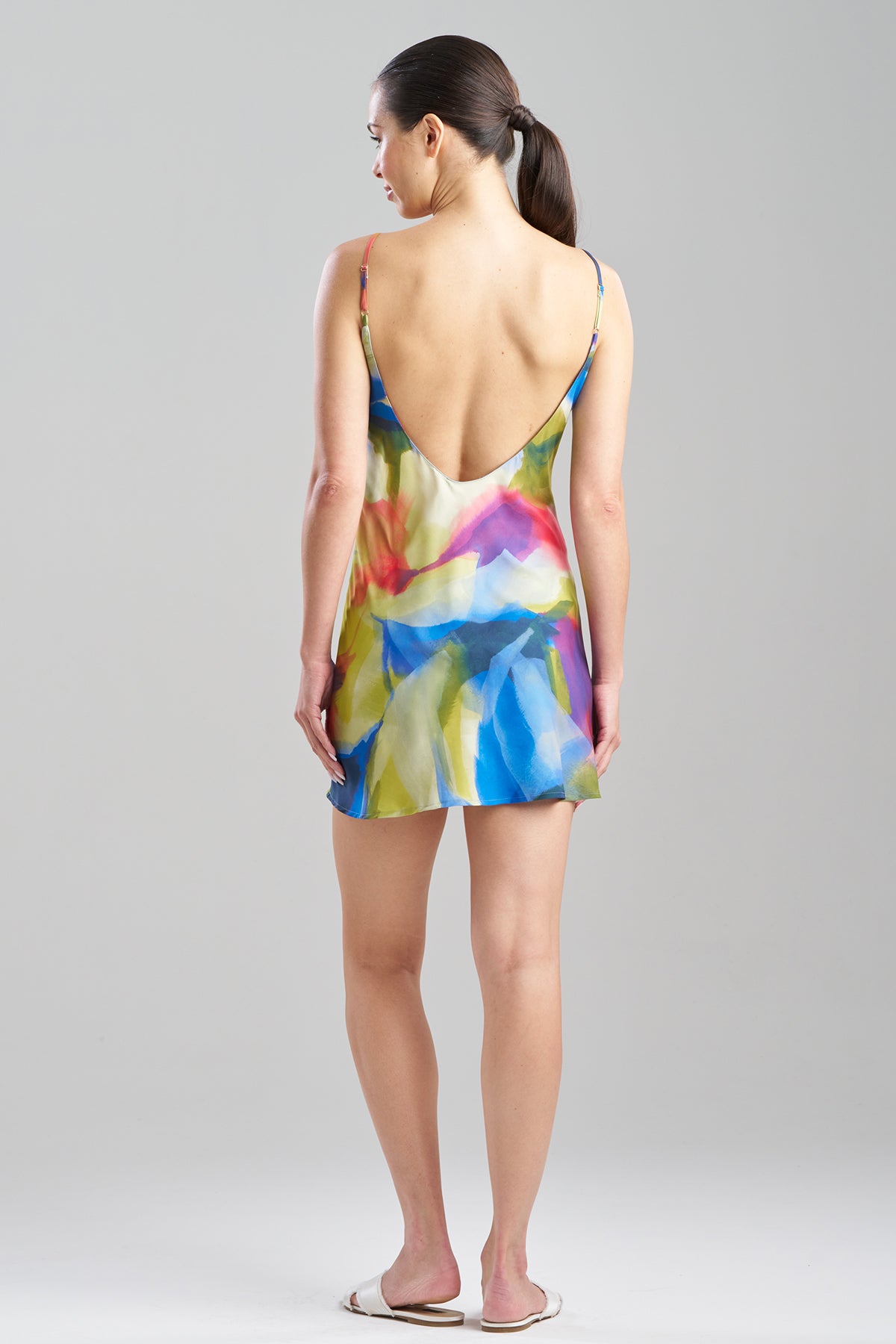 Kumo Printed Stretch Satin Chemise Kumo Multi Natori