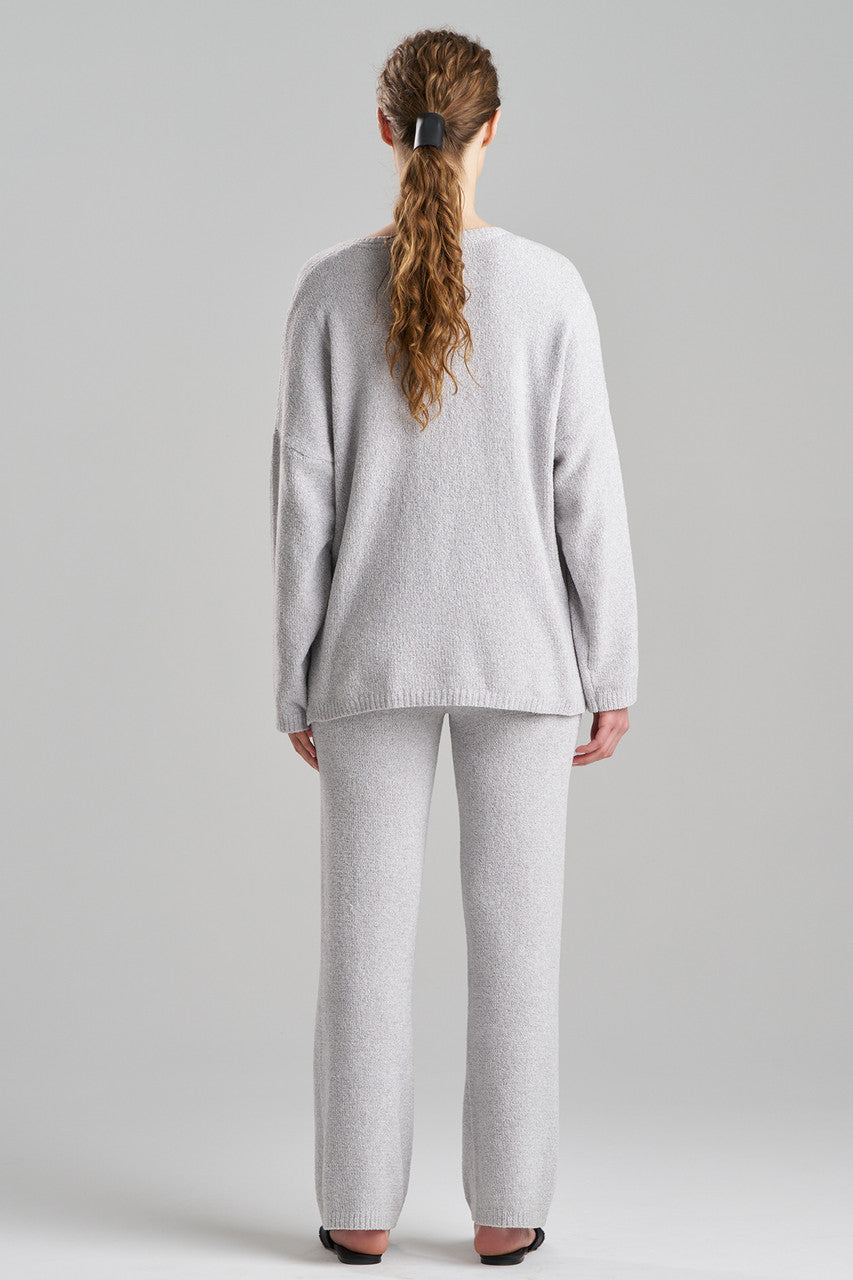 Buy Aura Heather Chenille V-Neck Top in Heather Dove Grey Online Heather Dove Grey Natori
