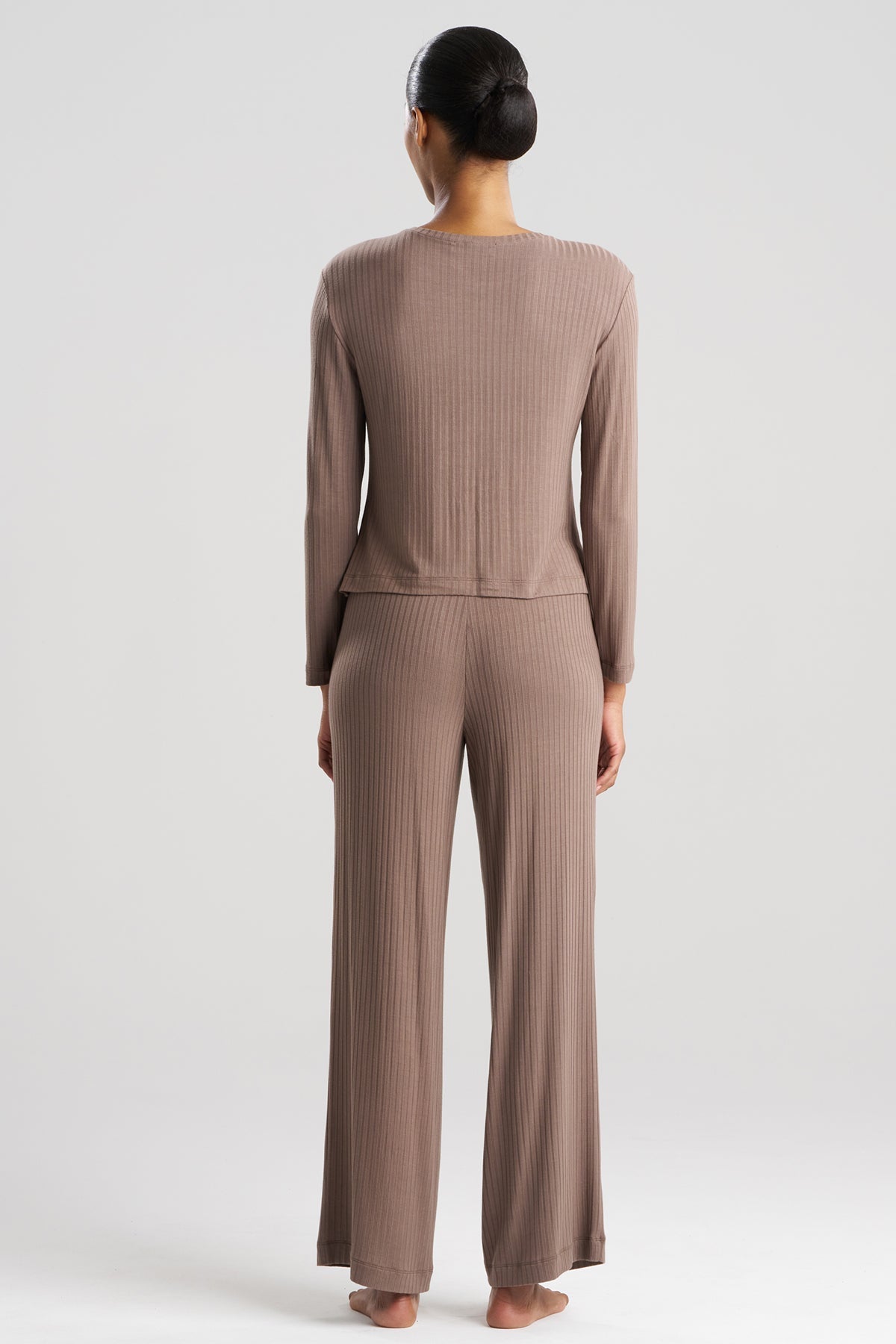 Skye Rib Ease Long Sleeve Top Dark Taupe Natori
