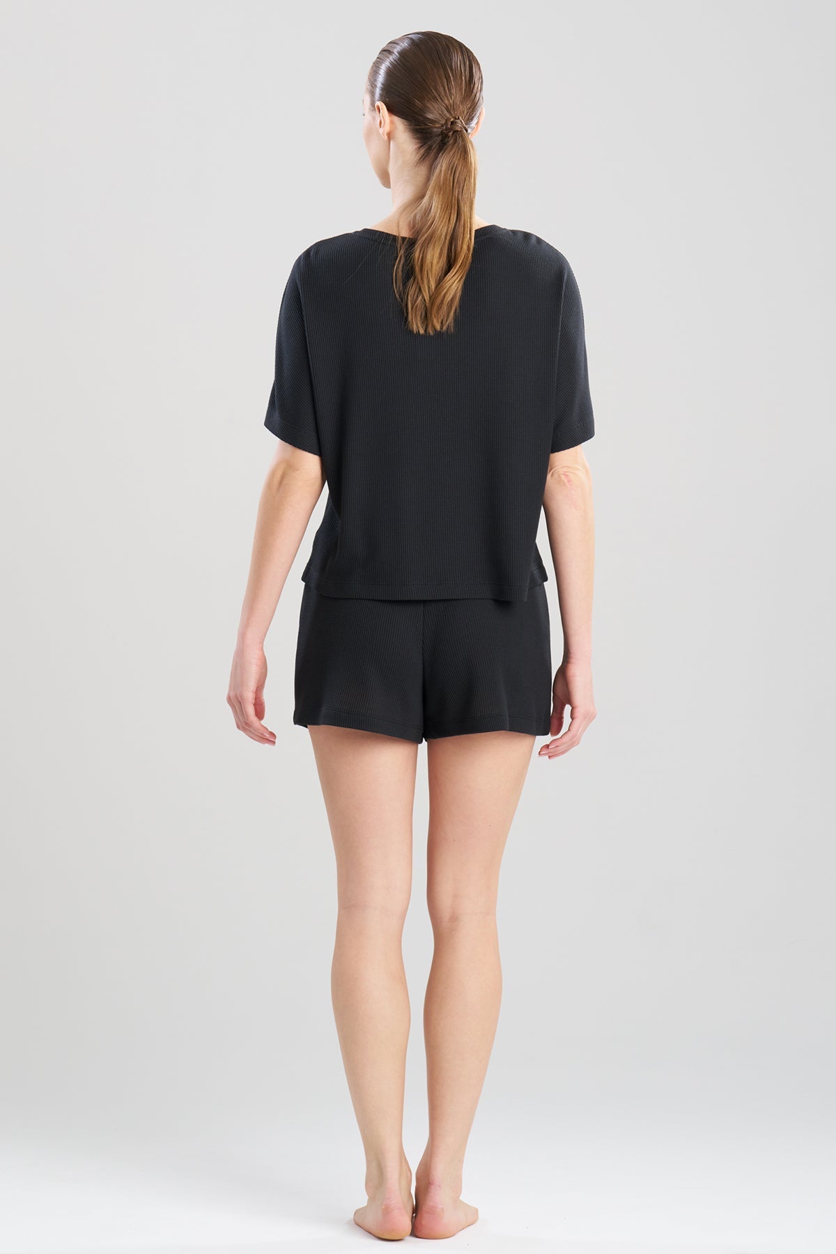 Mila Waffle Everywhere Wedge Top Black Natori