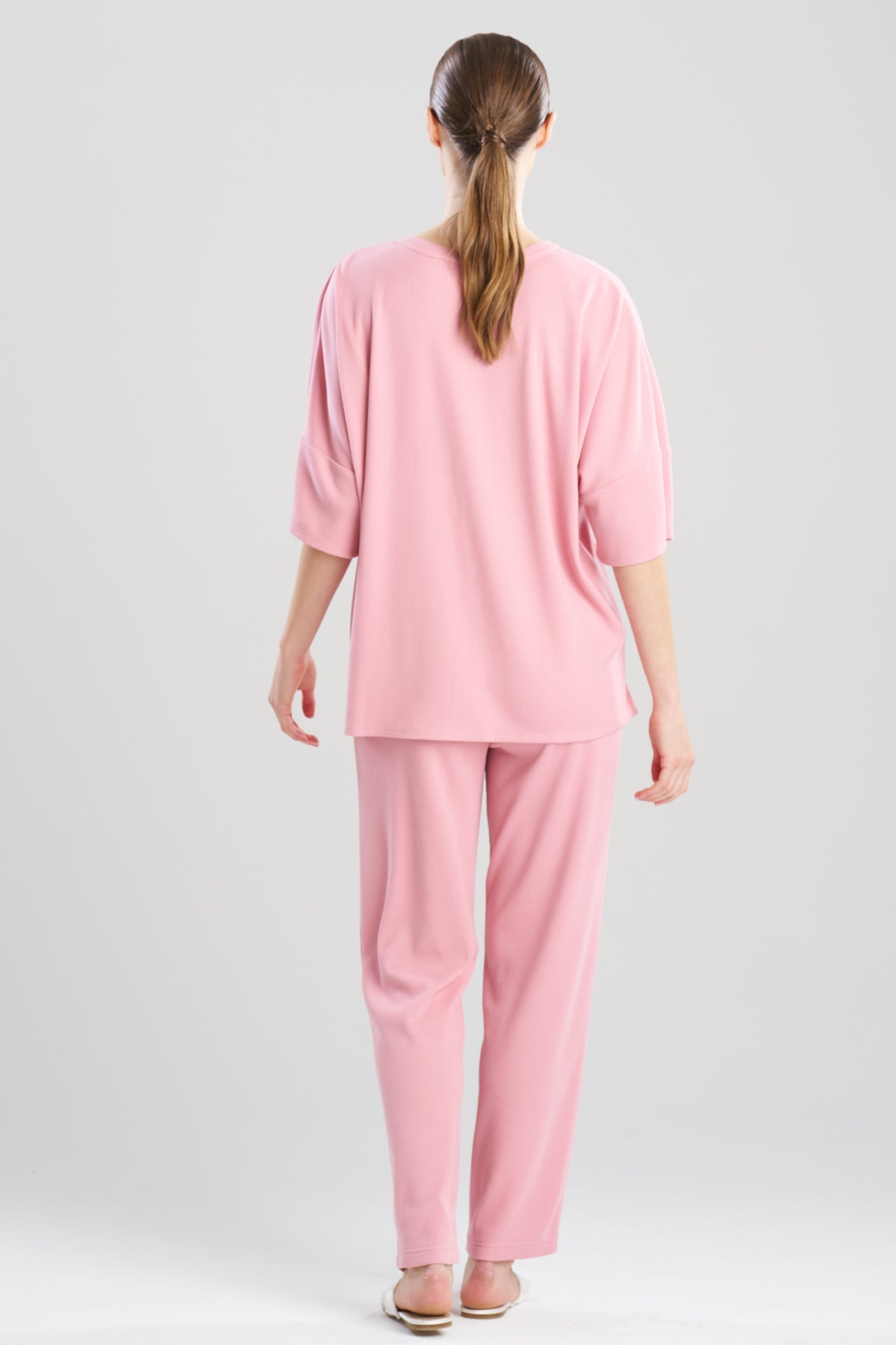 Tranquility Waffle V-Neck Top Rose Natori
