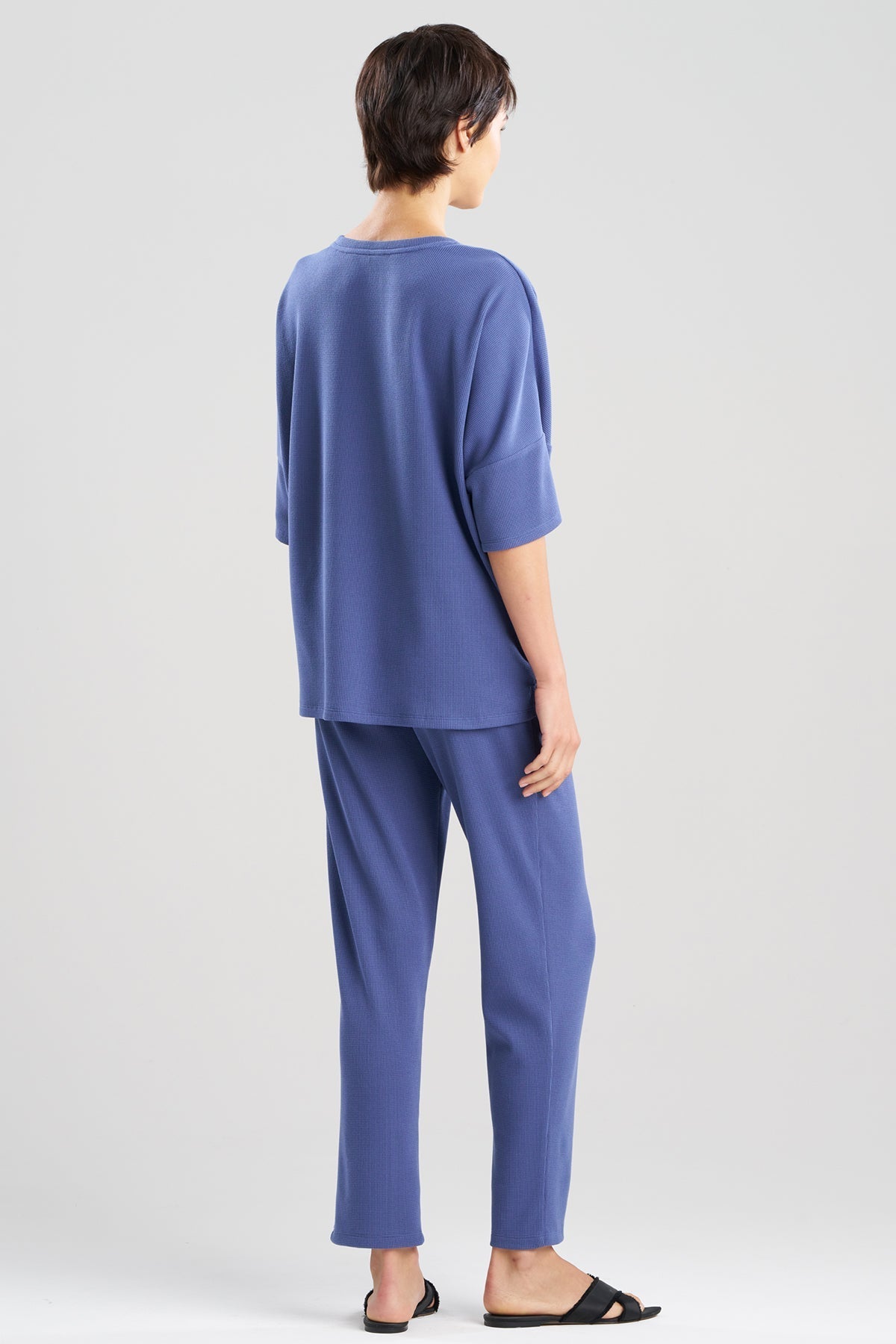 Tranquility Waffle V-Neck Top Indigo Natori