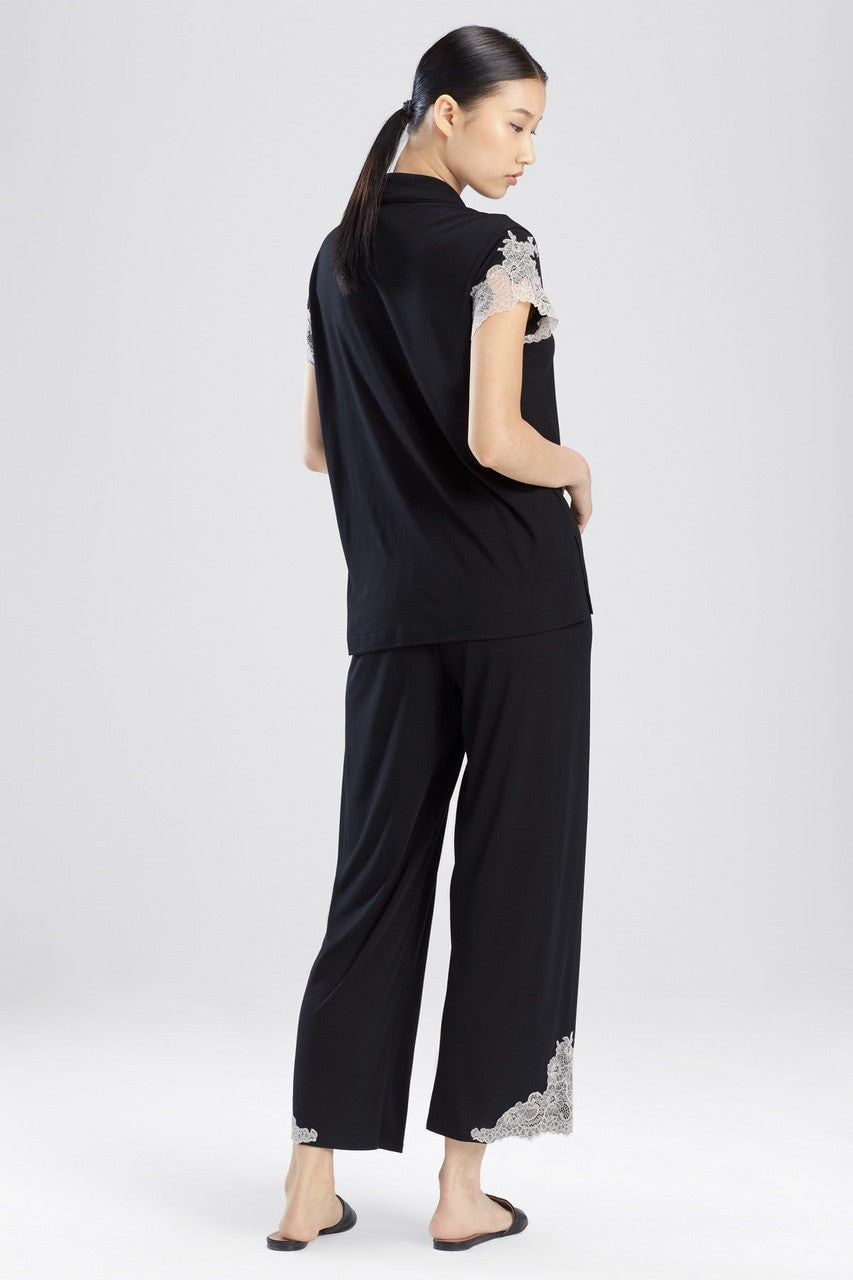 Buy Luxe Shangri-La TENCEL™ Notch PJ in Black/Cocoon Online Black/Cocoon Natori