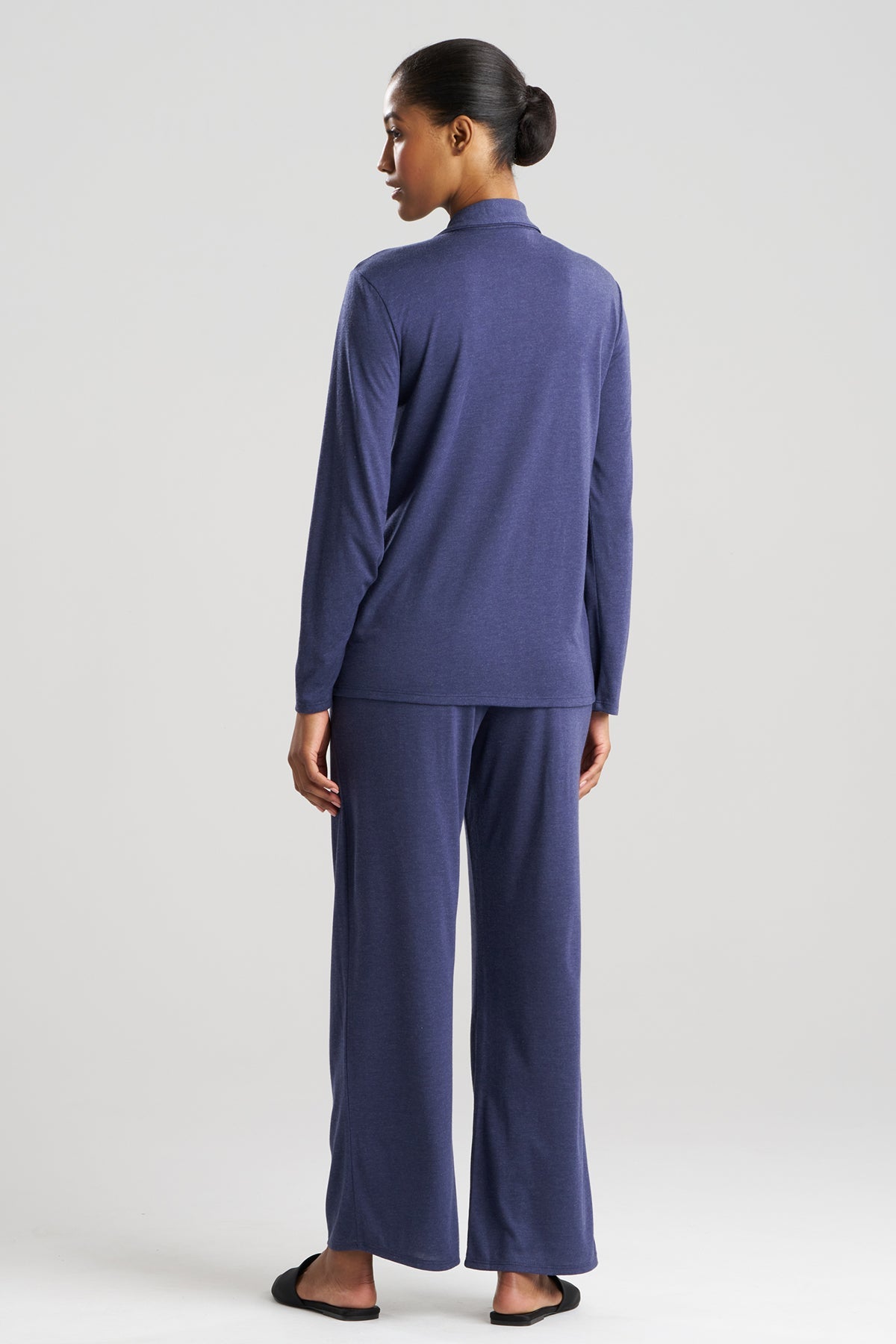 Shangri-La Embroidered TENCEL™ Notch PJ Heather Night Blue Natori