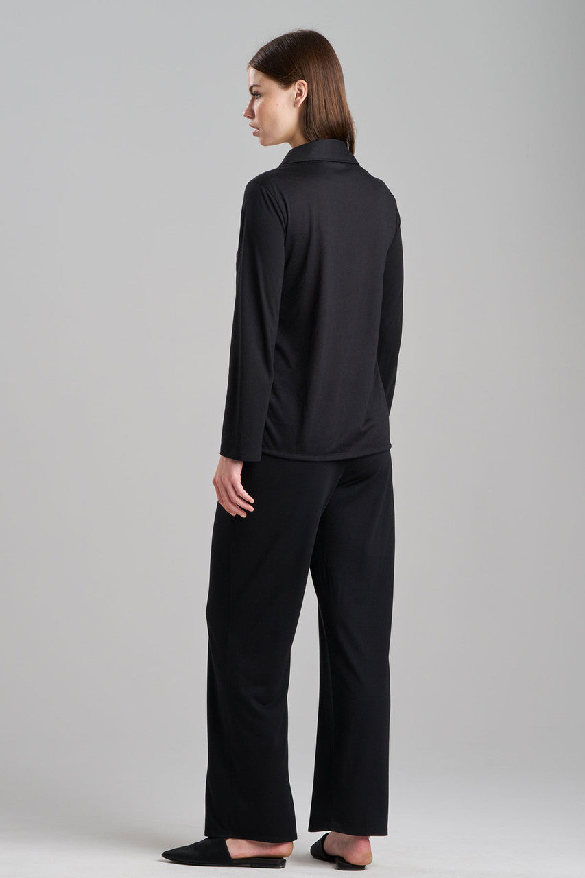 Buy Shangri-La Embroidered Notch PJ in Black Online Black Natori