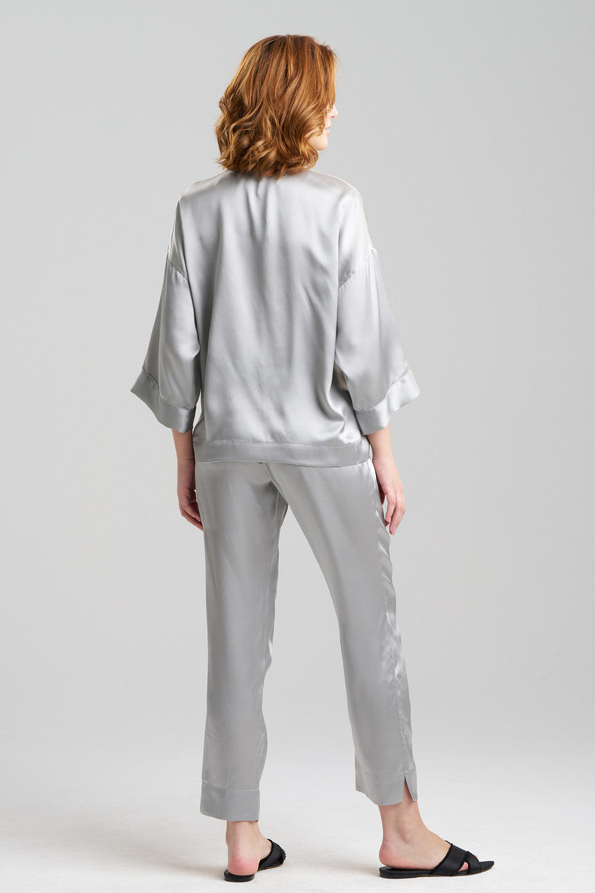Buy Key Essentials Mandarin Silk PJ in Silver Online Silver Natori