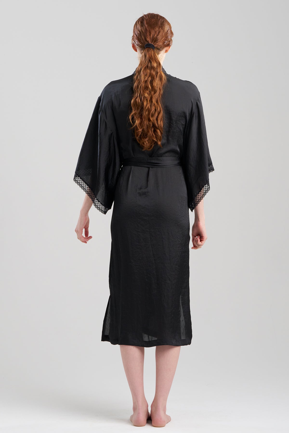 Buy Ashley Icon Lace Robe in Black Online Black Natori