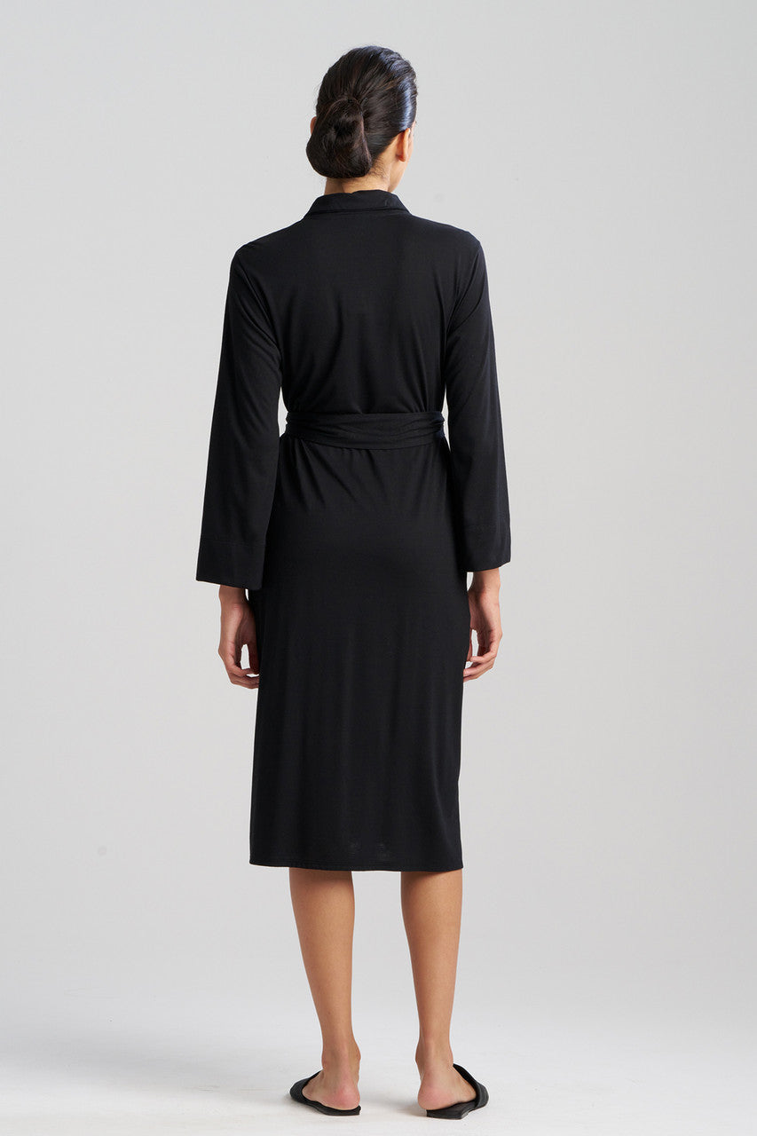 Buy Shangri-La Embroidered Robe in Black Online Black Natori