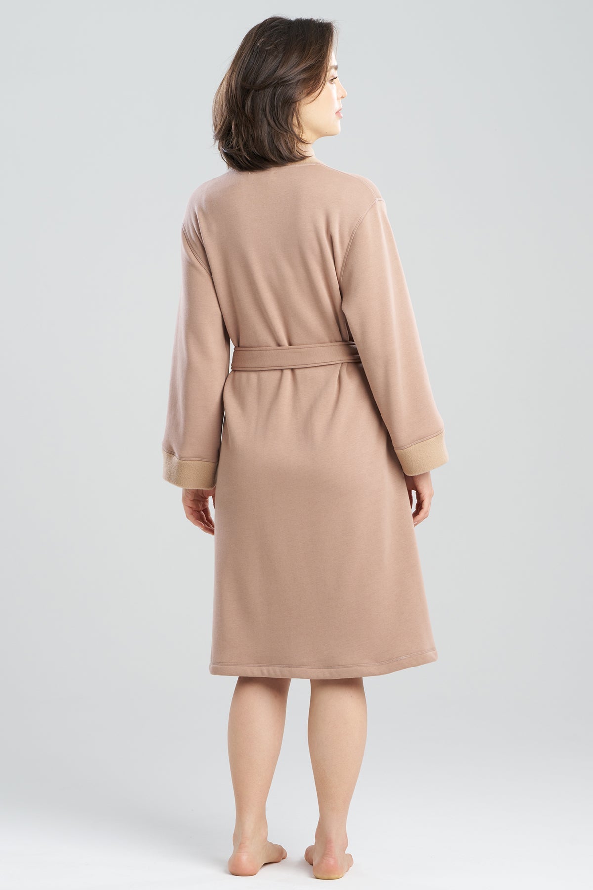 Nova Cozy Brushed Knit Dream Robe Latte Natori