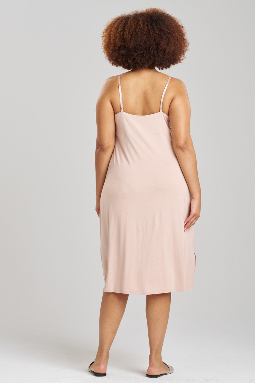 Buy Feathers Essentials Lenzing™ Ecovero™ Viscose Lace Slip Dress in Café Online Café Natori