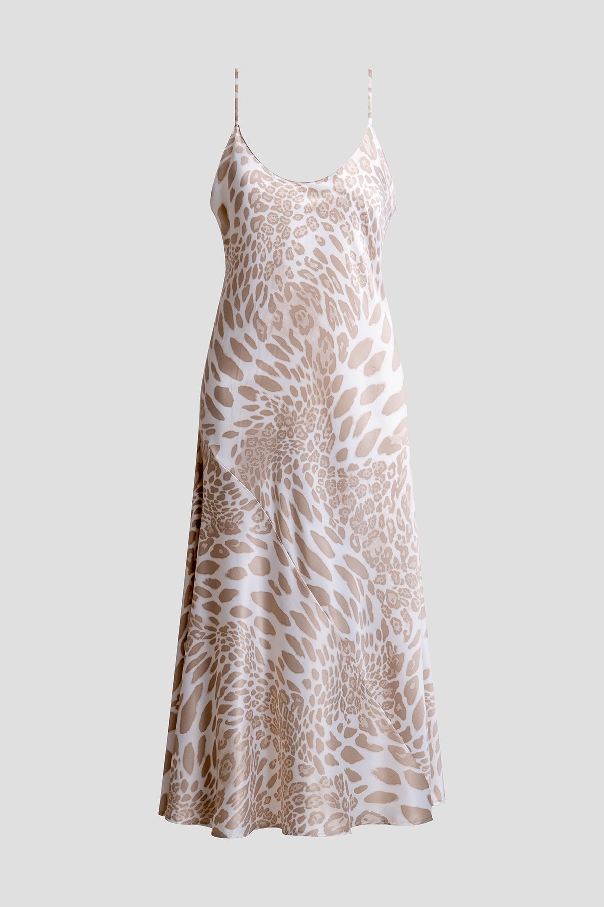 Luxe Leopard Scoop Neck Slip Dress Sand Taupe Natori