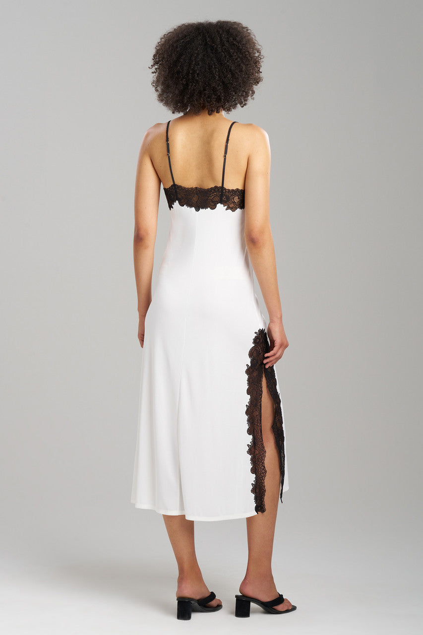 Buy Enchant Lace Slit Gown in Ivory/Black Online Ivory/Black Natori
