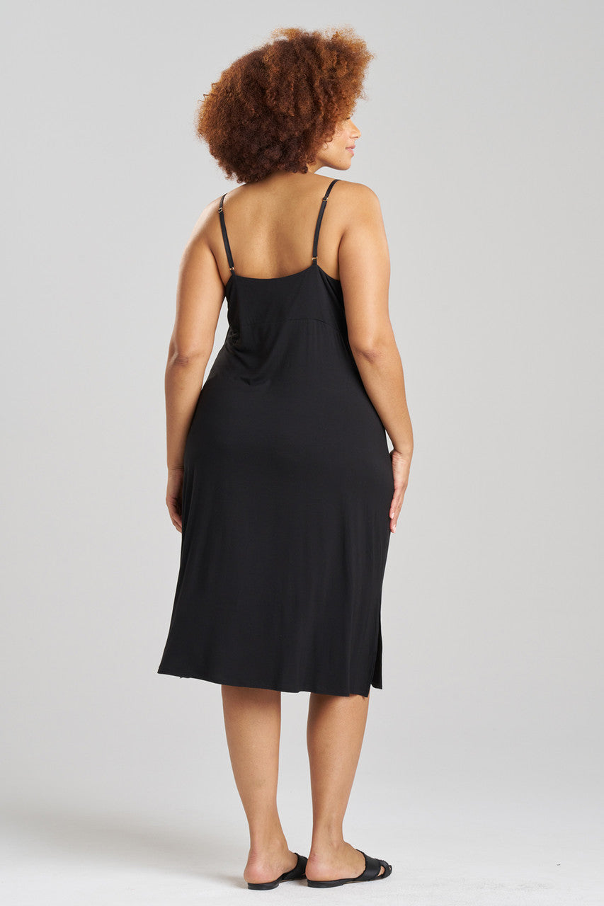 Buy Feathers Essentials Lenzing™ Ecovero™ Viscose Lace Slip Dress in Black Online Black Natori