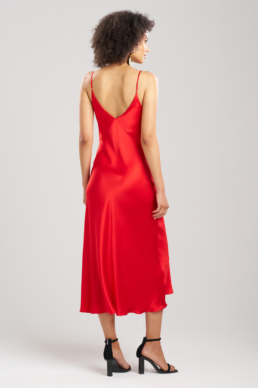 Buy Key Essentials Silk Gown in Scarlet Online Scarlet Natori