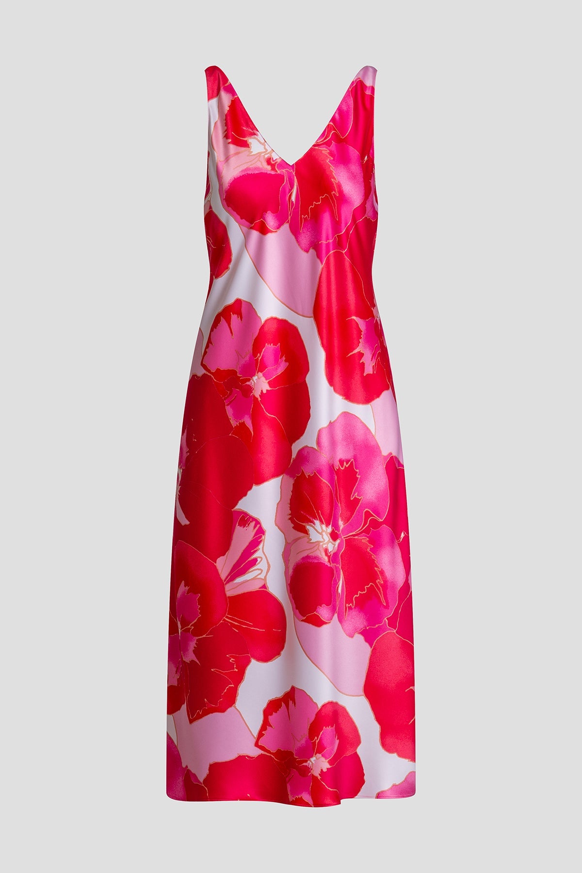 Floria Printed Satin Slip Dress Pink Natori