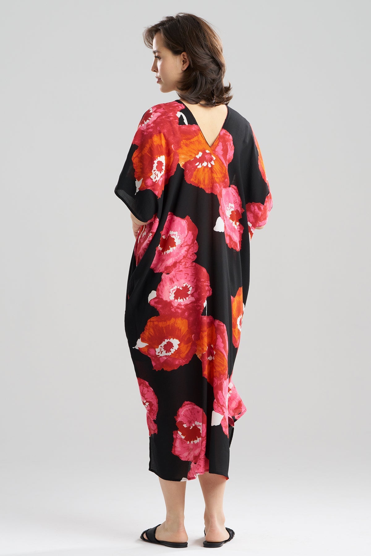 Bold Poppy Crinkle Caftan Red Natori