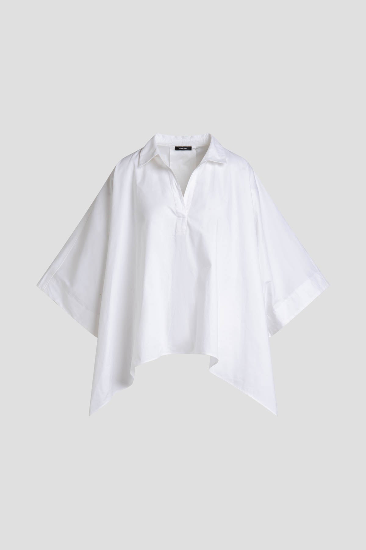 Cotton Poplin Oversized Caftan Shirt White Natori