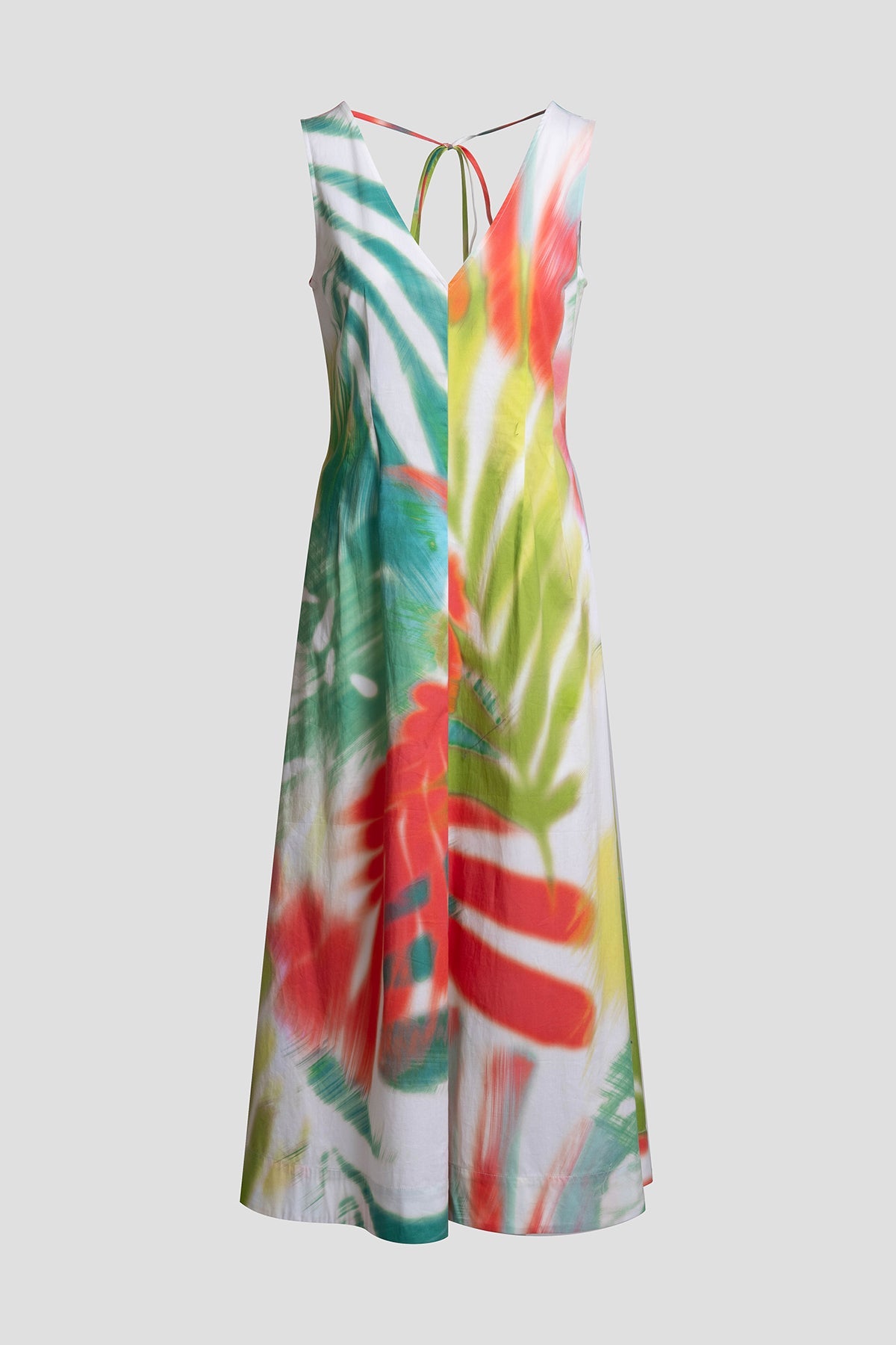 Usami Cotton V-Neck Maxi Dress Multi Natori