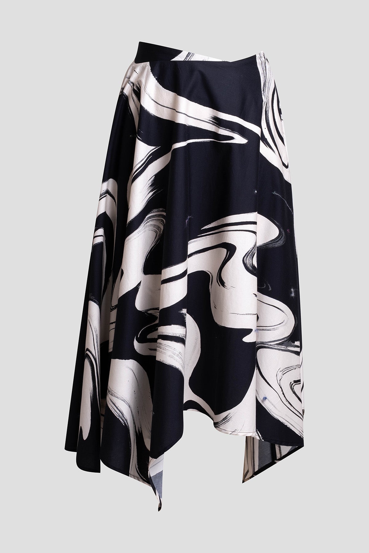 Kaze Cotton Origami Maxi Skirt Black Natori