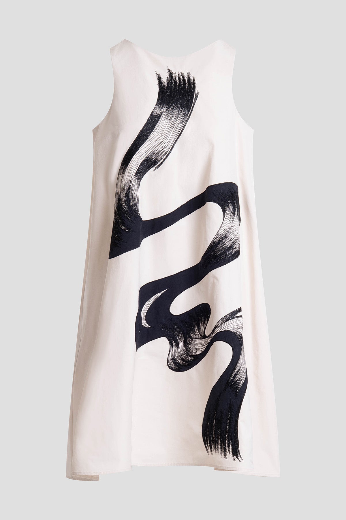 Tech Cotton Taffeta Asymmetric Dress Ivory Natori