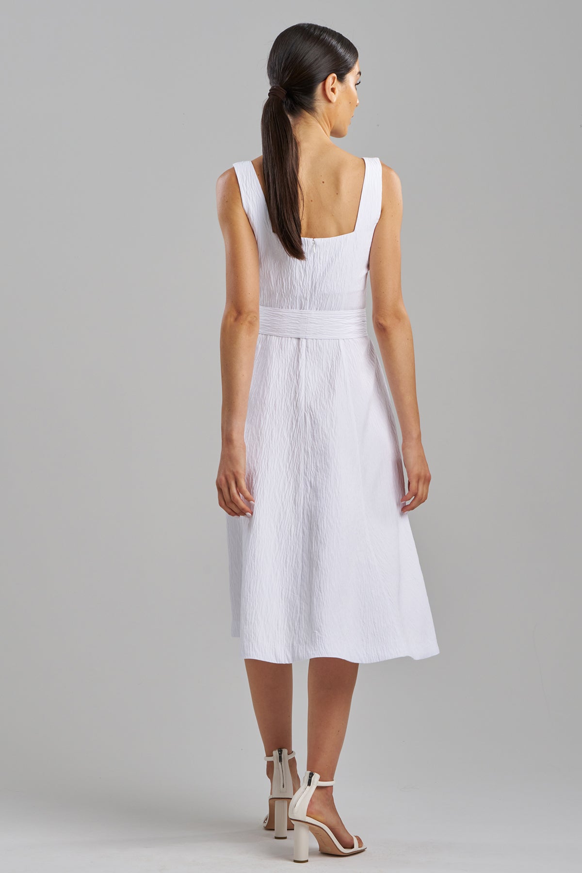 Textured Jacquard Square Tank Dress White Natori