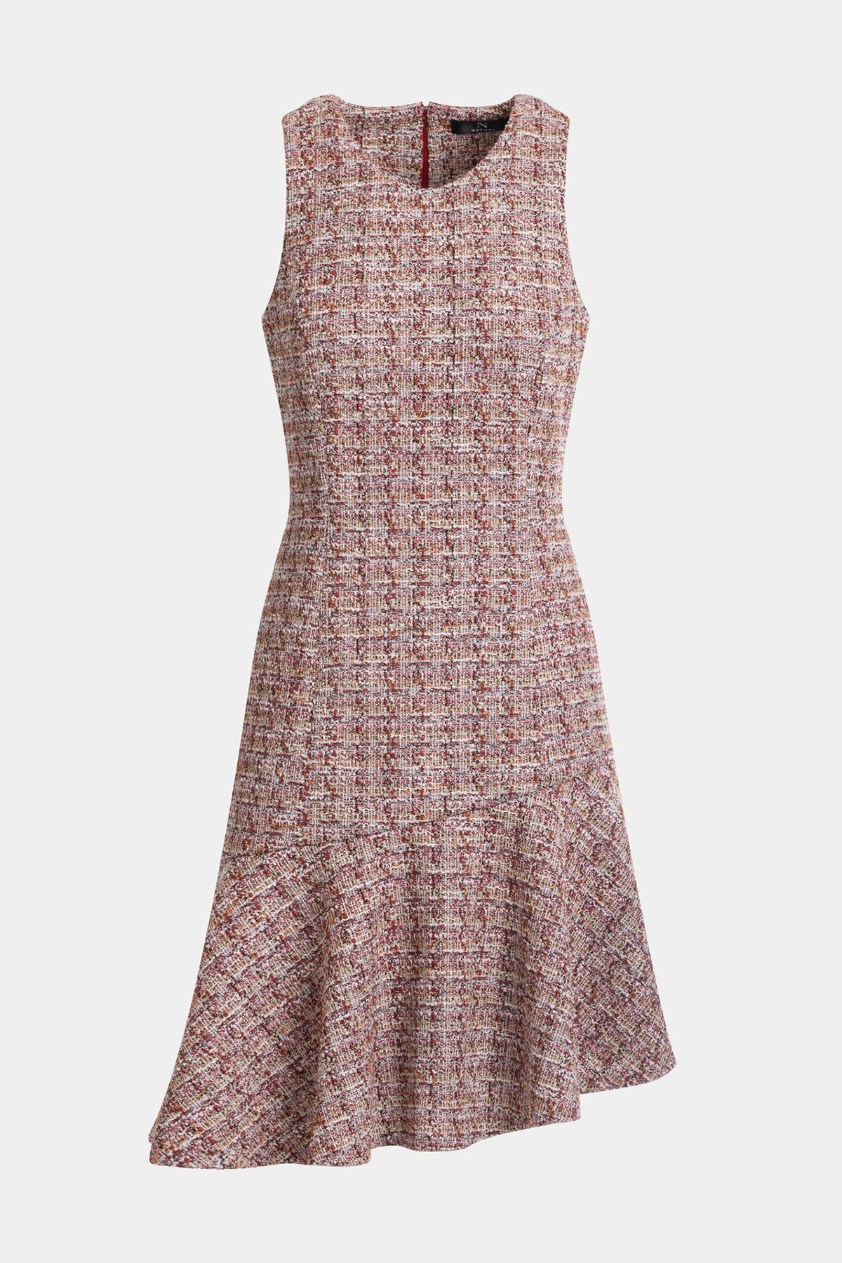 Tweed Sleeveless Flounce Dress Multi Natori