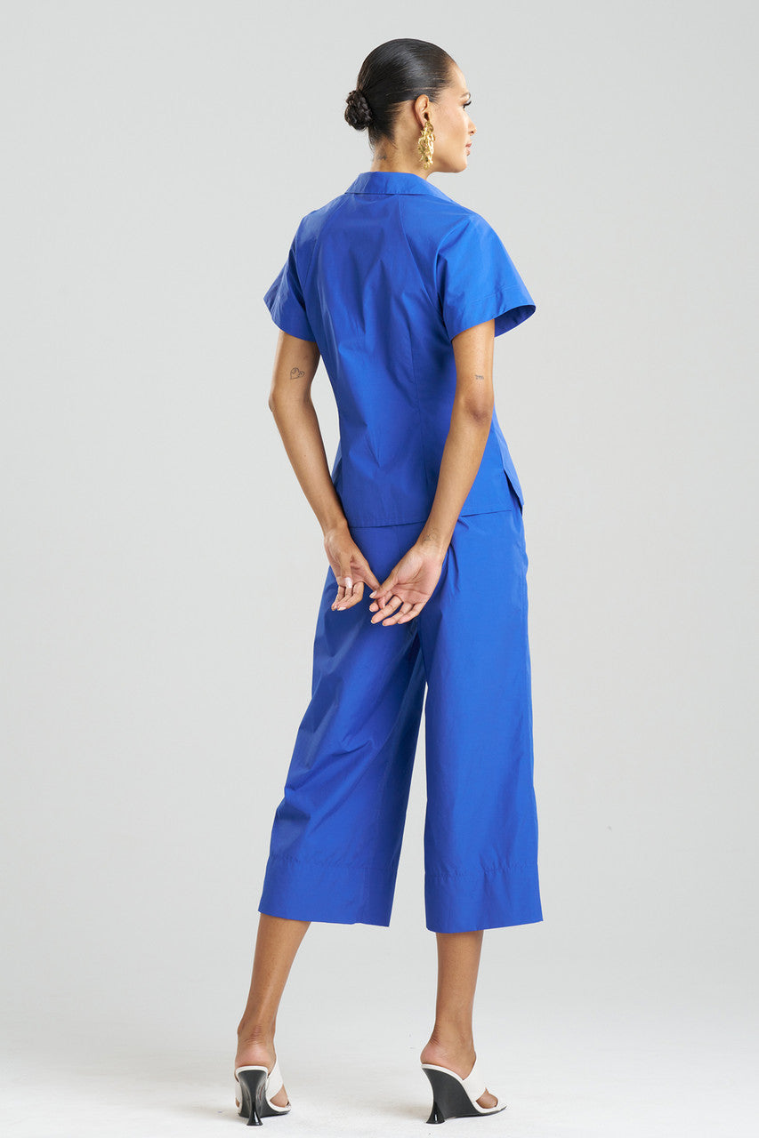 Buy Techno Poplin Shirt in Cobalt Online Cobalt Natori