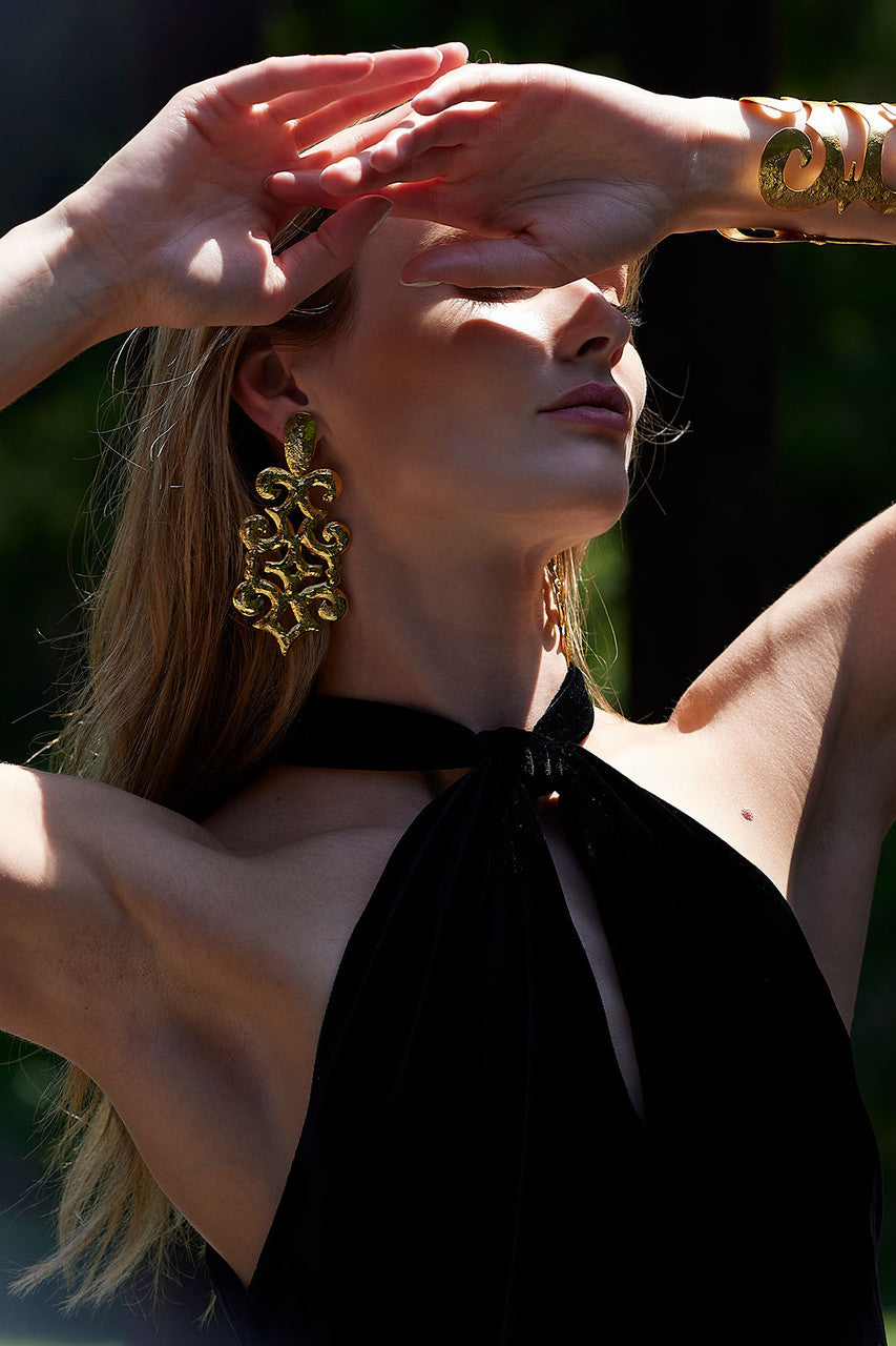 Buy Velvet Halter Top in Black Online Black Natori