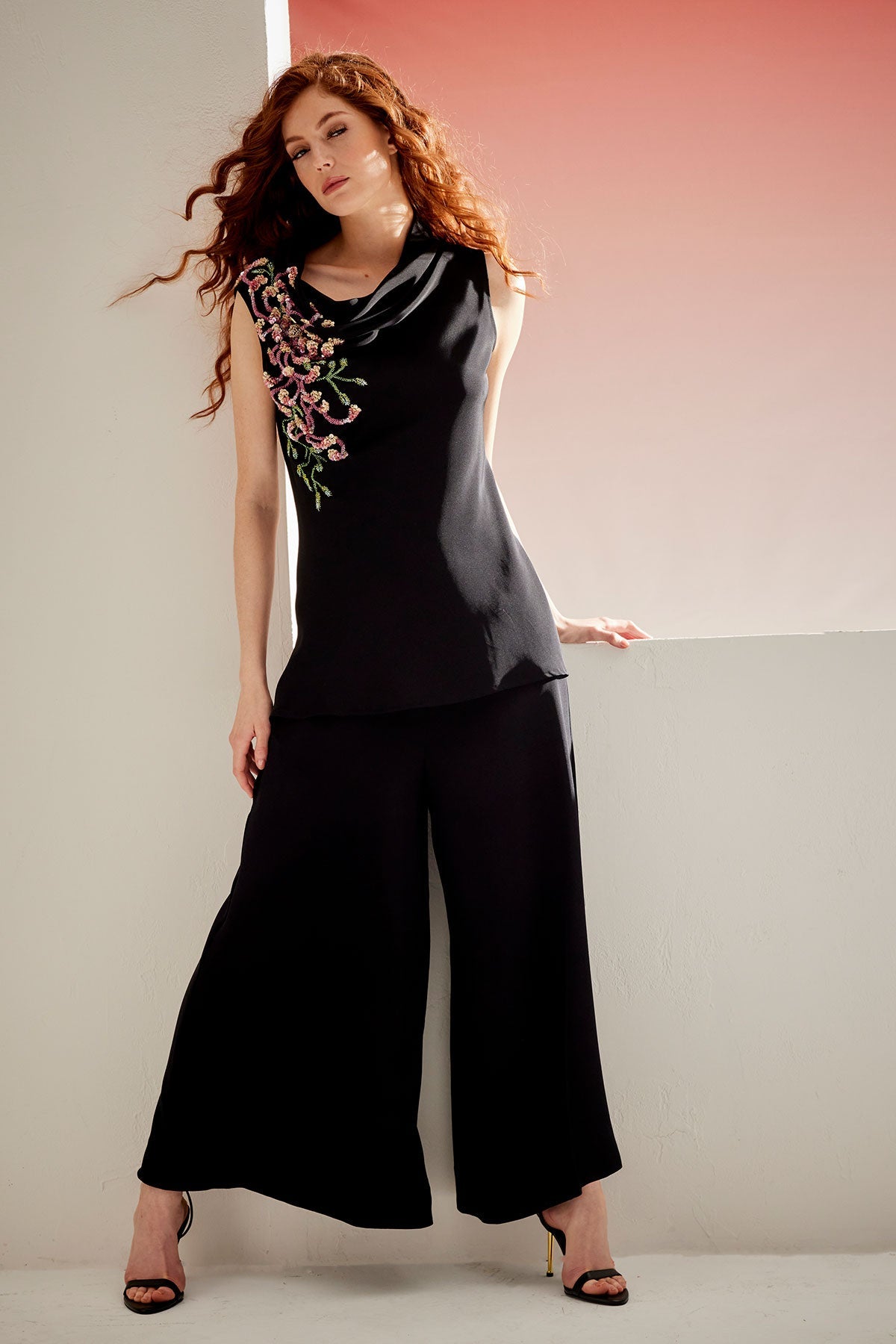 Buy Couture Silk Dupioni Palazzo Pants in Black Online Black Natori