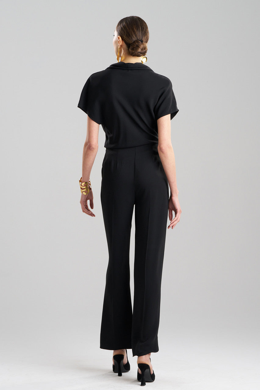 Buy Stretch Crepe Trousers in Black Online Black Natori