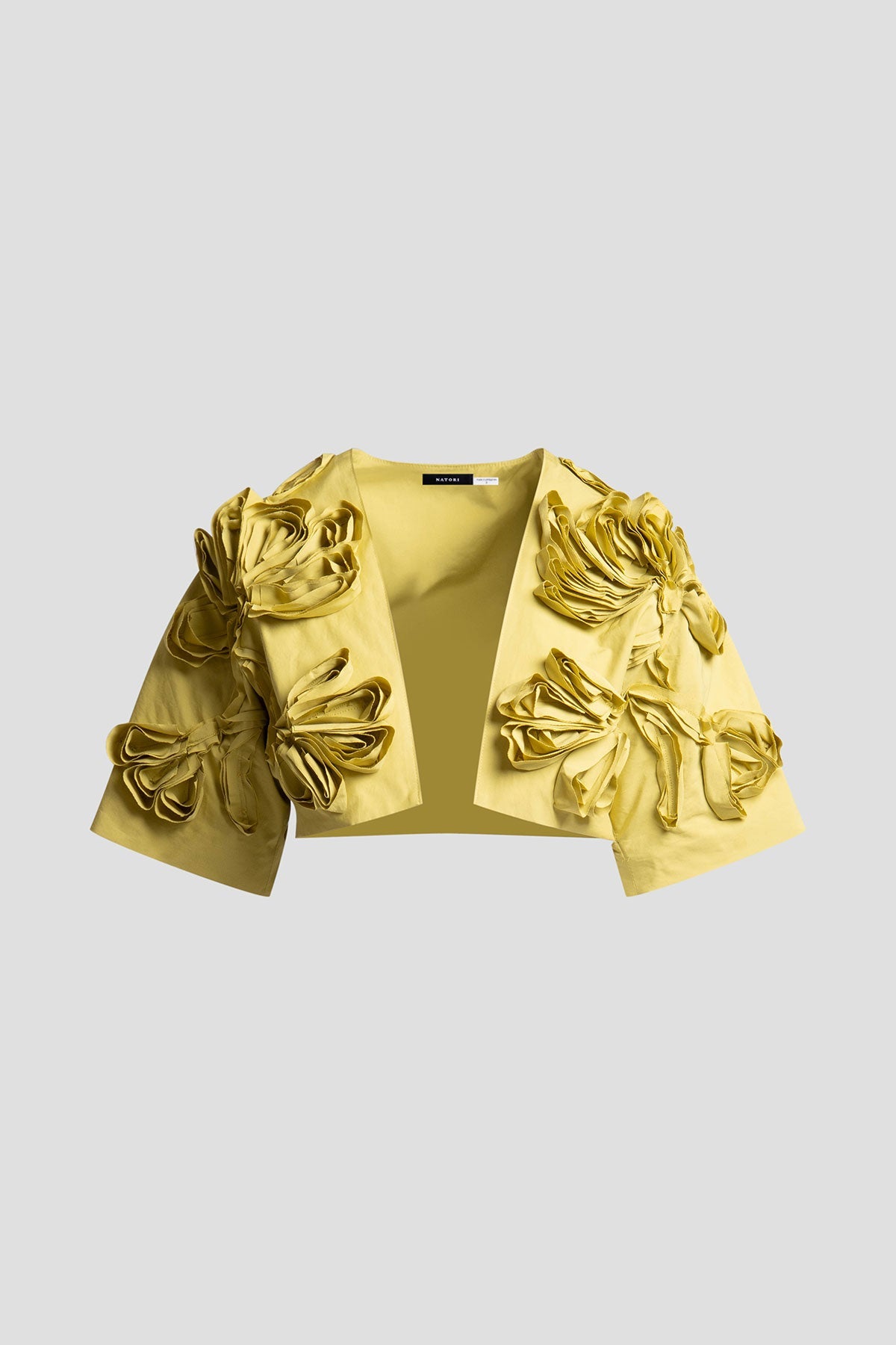 Tech Cotton Taffeta 3D Embroidered Bolero Chartreuse Natori