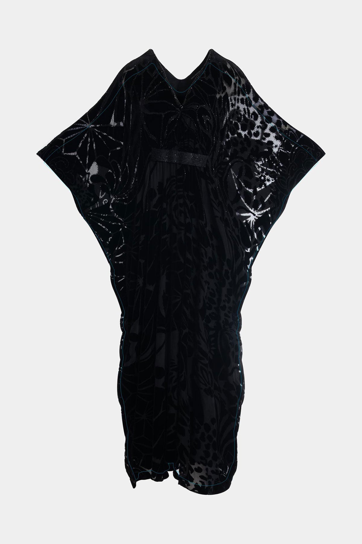 Nouveau Velvet Embellished Silk Caftan Black Natori