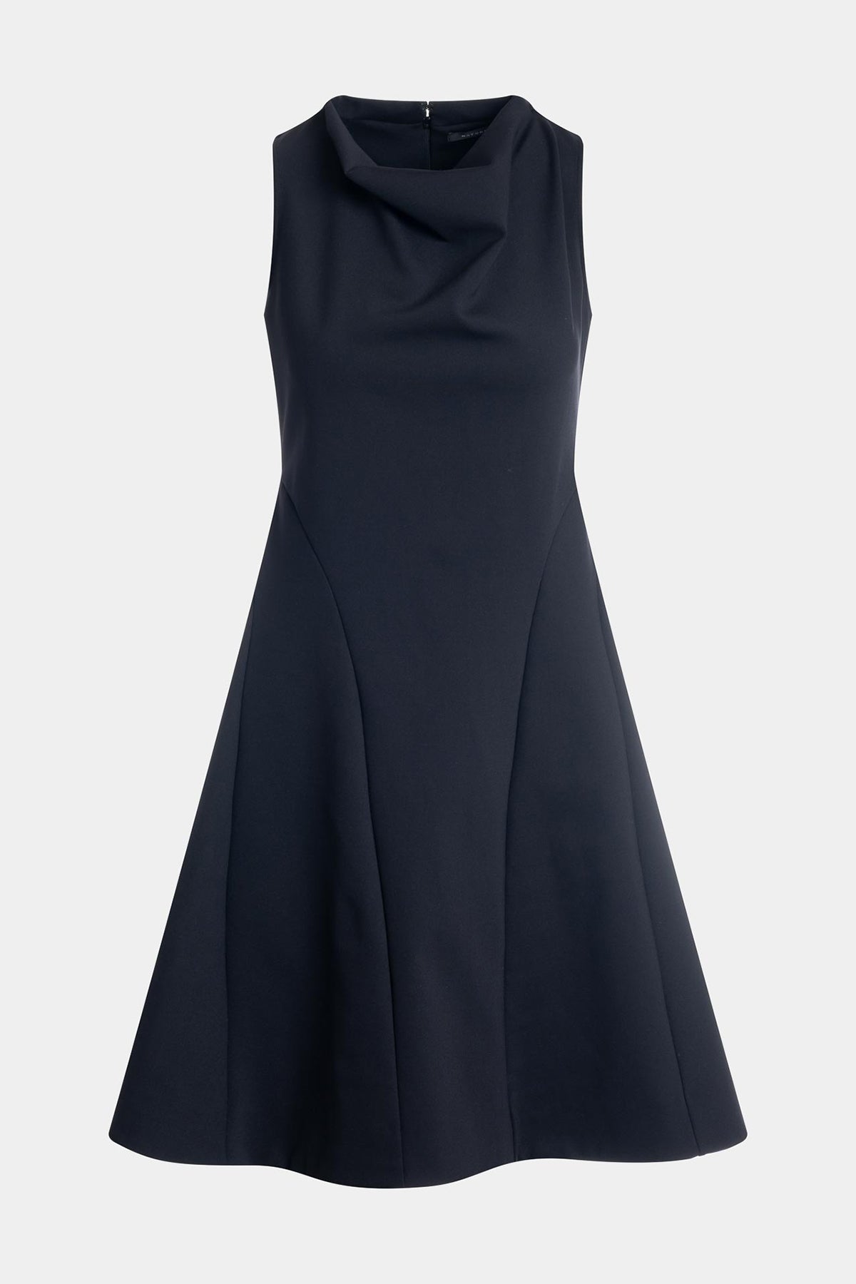 Techno Crepe Fit & Flare Funnel Neck Dress Black Natori