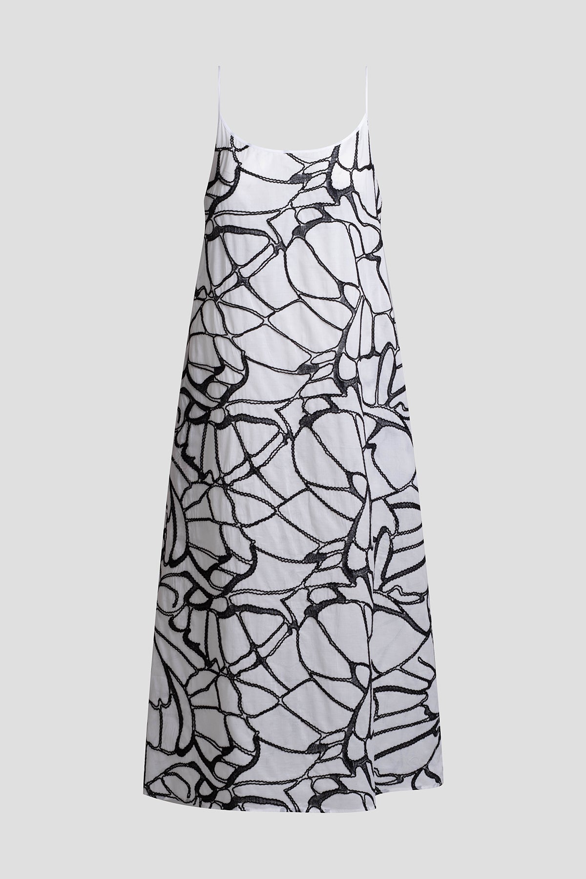 Butterfly Embroidery Cotton Sundress White Natori