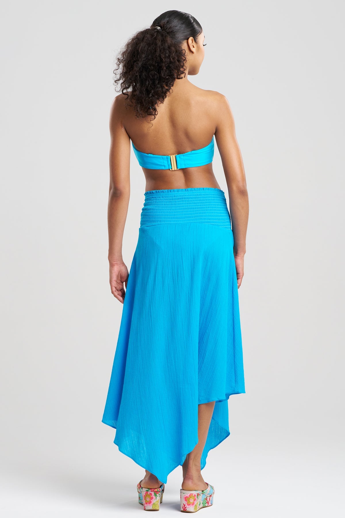 Cotton Gauze Bandeau Dress Wave Blue Natori