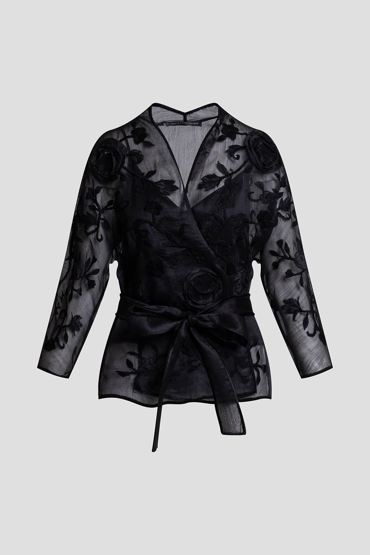 Couture Piña Belted Jacket Black Natori