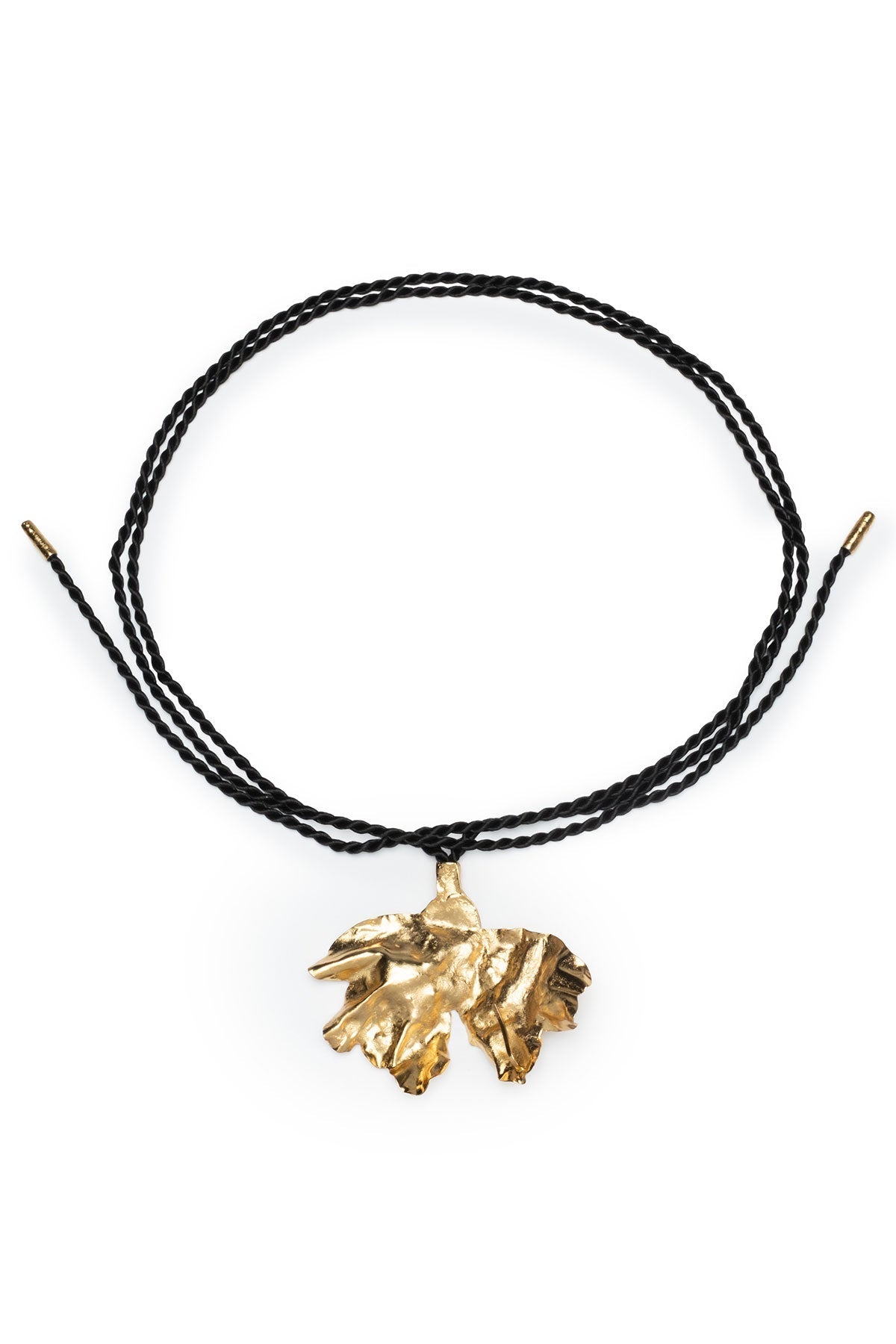 Peony Gold Plated Oversized Pendant Rope Belt Gold Natori