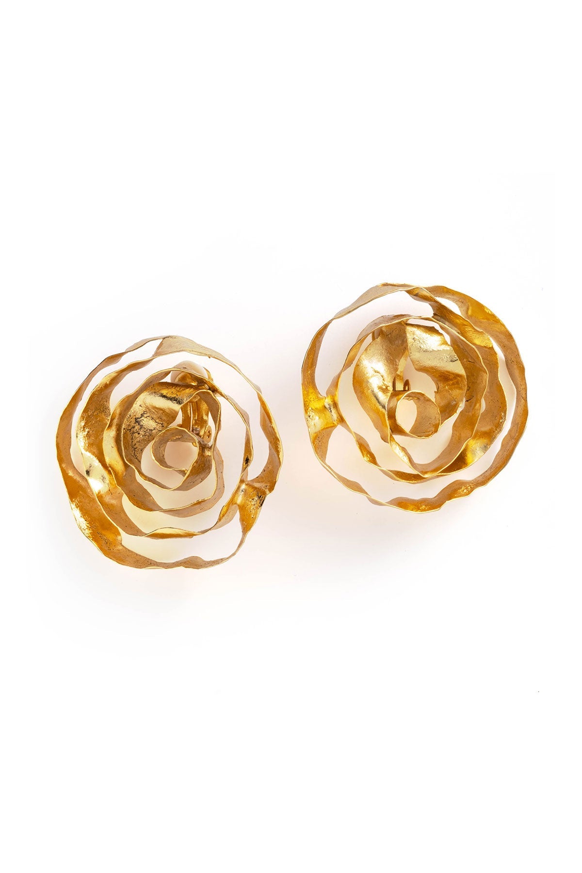 Rosette Gold Plated Earrings Gold Natori