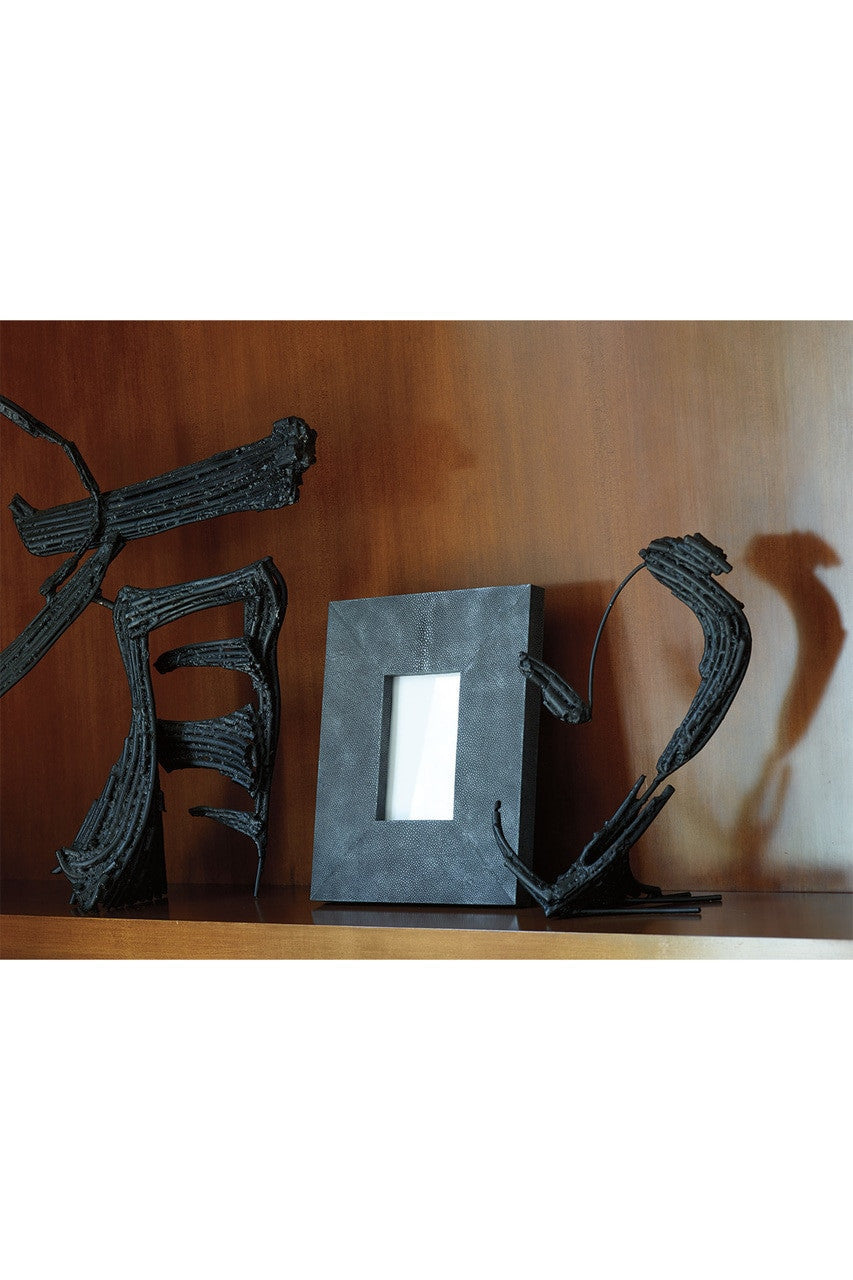 Buy Shagreen Single Photo Frame in Black Online Black Natori